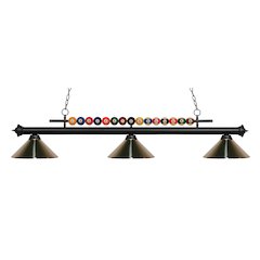 Z-Lite Shark 3 Light Billiard, Steel Frame, Brushed Nickel Shade Color