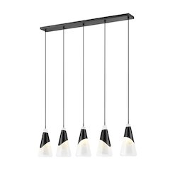 Z-Lite Aimie 5 Light Linear Chandelier, Matte Black