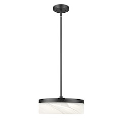 Z-Lite 1 Light Pendant, Matte Black