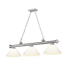 Z-Lite Cordon 3 Light Billiard, Steel Frame, White Shade Color