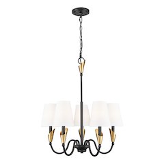 Z-Lite Claudelle 5 Light Chandelier in Matte Black + Modern Gold color