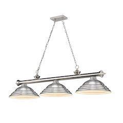 Z-Lite Cordon 3 Light Billiard, Steel Frame, Brushed Nickel Shade Color