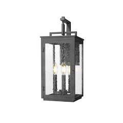 Z-Lite Hartwell 3 Light Outdoor Wall Light in Sand Black color, Aluminum frame