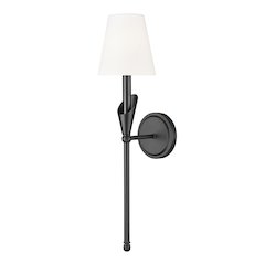 Z-Lite Claudelle 1 Light Wall Sconce in Matte Black color, Steel frame