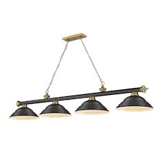 Z-Lite Cordon 4 Light Billiard, Steel Frame, Matte Black Shade Color