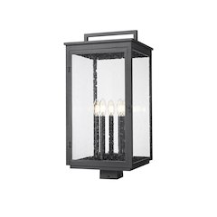 Z-Lite Hartwell 5 Light Outdoor Post Mount Fixture in Sand Black color