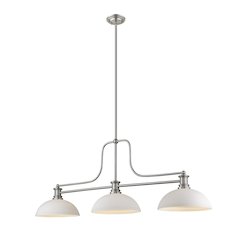 Z-Lite Melange 3 Light Billiard, Steel Frame, Matte Opal Shade Color