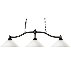Z-Lite Chance 3 Light Billiard, Steel Frame, Matte Opal Shade Color