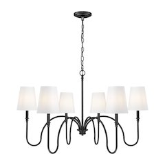 Z-Lite 6 Light Chandelier, Matte Black