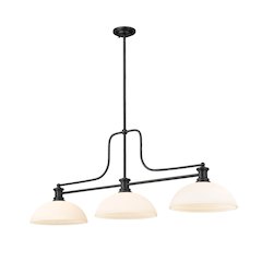 Z-Lite Melange 3 Light Billiard, Steel Frame, Matte Opal Shade Color
