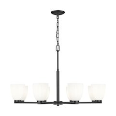 Z-Lite Naya 8 Light Chandelier in Matte Black color, Steel frame