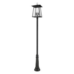 Z-Lite Rainer 6 Light Outdoor Post Mounted Fixture, Black
