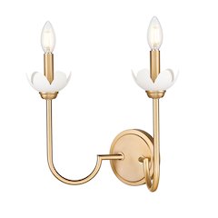 Z-Lite Allistair 2 Light Wall Sconce in Modern Gold color, Steel frame