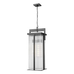 Fortis 3 Light Sand Black Outdoor Chain Mount Ceiling Fixture
