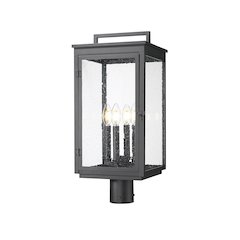 Z-Lite Hartwell 4 Light Outdoor Post Mount Fixture in Sand Black color