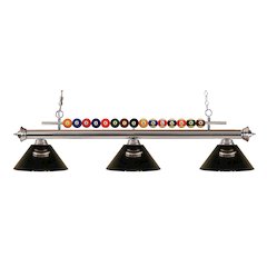 Z-Lite Shark 3 Light Billiard, Steel Frame, Smoke Shade Color