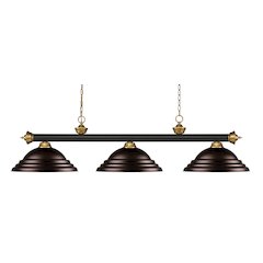 Z-Lite Riviera 3 Light Billiard, Steel Frame, Bronze Shade Color