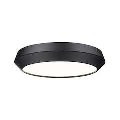 Z-Lite 1 Light Flush Mount, Matte Black