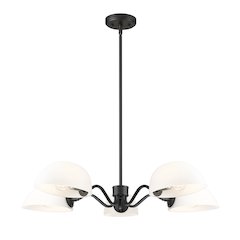 Z-Lite 5 Light Chandelier, Matte Black