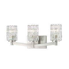 Z-Lite Aubrey 3 Light Vanity in Brushed Nickel Frame Finish