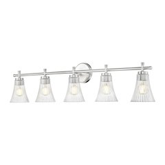 Z-Lite Belle 5 Light Vanity in Brushed Nickel color, Steel frame