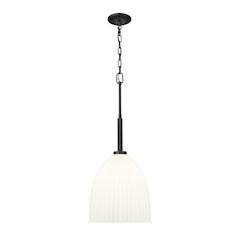Z-Lite Naya 1 Light Pendant in Matte Black color, Steel frame