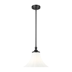 Z-Lite 1 Light Pendant, Matte Black