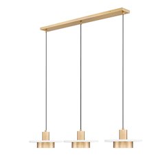 Z-Lite 3 Light Linear Chandelier, Matte White + Modern Gold