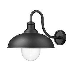 Z-Lite RLM 1 Light Outdoor Wall Light in Sand Black color, Aluminum frame