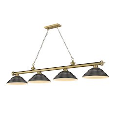 Z-Lite Cordon 4 Light Billiard, Steel Frame, Bronze Shade Color