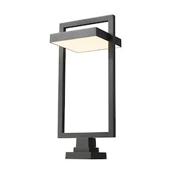 Z-Lite Luttrel 1 Light Outdoor Pier Mounted Fixture in Black Frame Finish