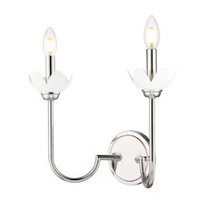 Z-Lite Allistair 2 Light Wall Sconce in Polished Nickel color, Steel frame