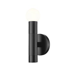 Z-Lite Stari 1 Light Wall Sconce in Matte Black color, Steel frame