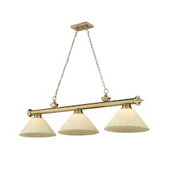 Z-Lite Cordon 3 Light Billiard, Steel Frame, Golden Mottle Shade Color