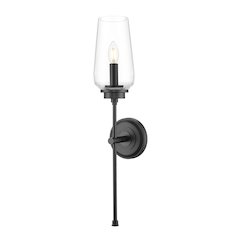 Z-Lite 1 Light Wall Sconce, Matte Black