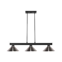 Z-Lite Cobalt 3 Light Billiard, Steel Frame, Brushed Nickel Shade Color