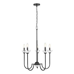 Z-Lite Allistair 5 Light Chandelier in Matte Black color, Steel frame