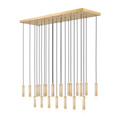 Z-Lite Stari 23 Light Linear Chandelier in Modern Gold color, Steel frame