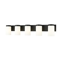 Z-Lite Burk 5 Light Vanity, Matte Black