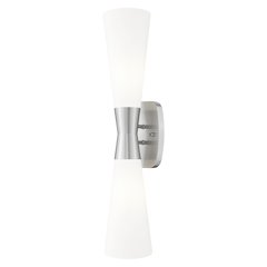 Z-Lite 2 Light Wall Sconce, Brushed Nickel