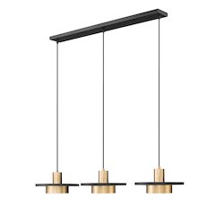 Z-Lite 3 Light Linear Chandelier, Matte Black + Modern Gold