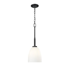 Z-Lite Naya 1 Light Pendant in Matte Black color, Steel frame