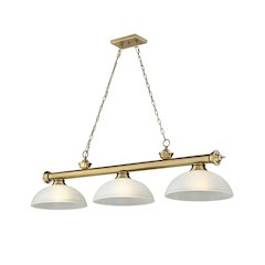Z-Lite Cordon 3 Light Billiard, Steel Frame, White Linen Shade Color