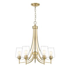 Z-Lite 5 Light Chandelier, Burnished Brass