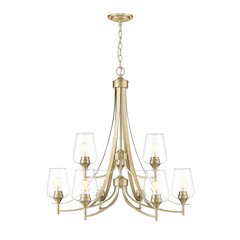 Z-Lite 9 Light Chandelier, Burnished Brass