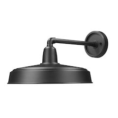 Z-Lite RLM 1 Light Outdoor Wall Light in Sand Black color, Aluminum frame