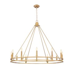 Z-Lite Dennison 12 Light Chandelier in Signature Brass color, Steel frame