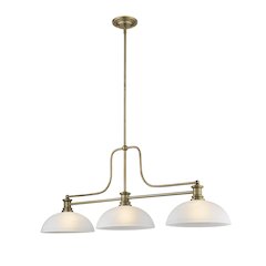 Z-Lite Melange 3 Light Billiard, Steel Frame, White Linen Shade Color