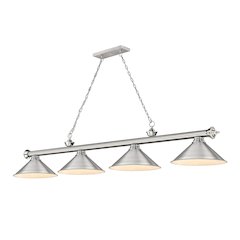 Z-Lite Cordon 4 Light Billiard, Steel Frame, Brushed Nickel Shade Color