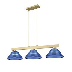 Z-Lite Cobalt 3 Light Billiard, Steel Frame, Dark Blue Shade Color